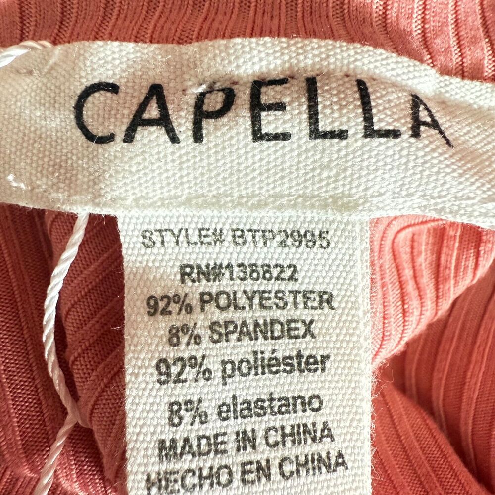 CAPELLA Pajama Loungewear Set L Ribbed Pink Knit Long Sleeve Top / Shorts NWT B3 - Picture 5 of 5
